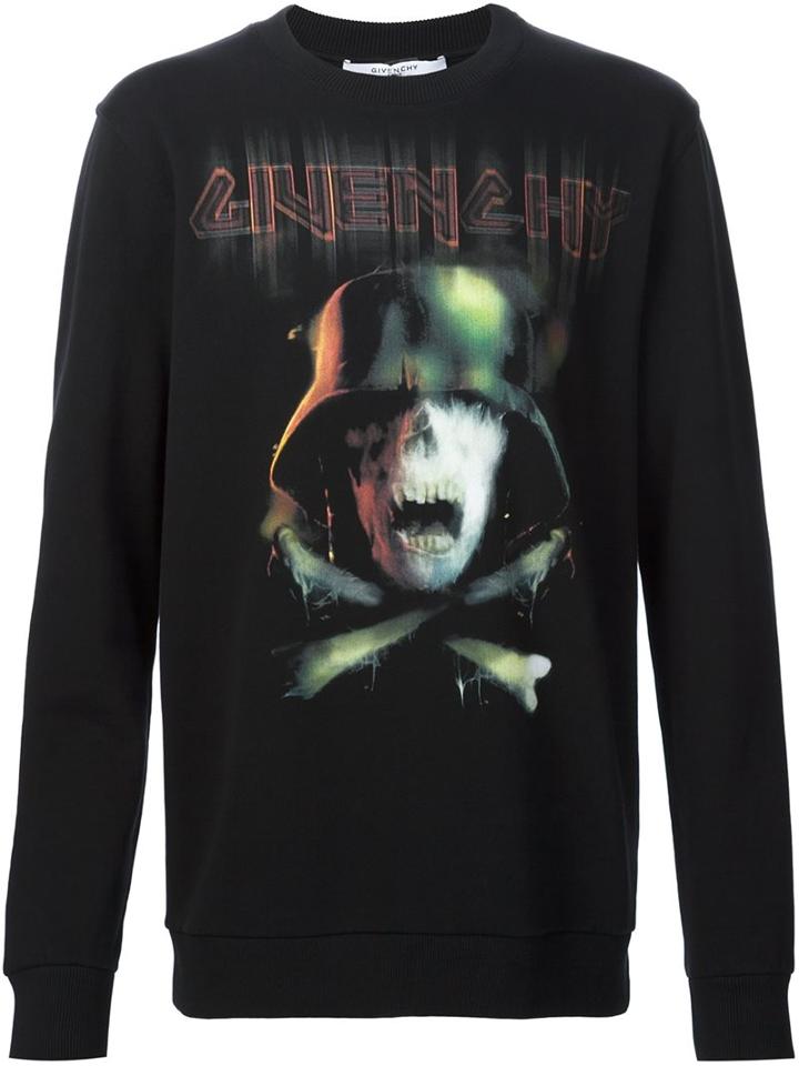 Givenchy Skull And Crossbones Print Sweatshirt, Men's, Size: Medium, Black, Cotton