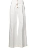 A.l.c. Buttoned Flared Trousers - White