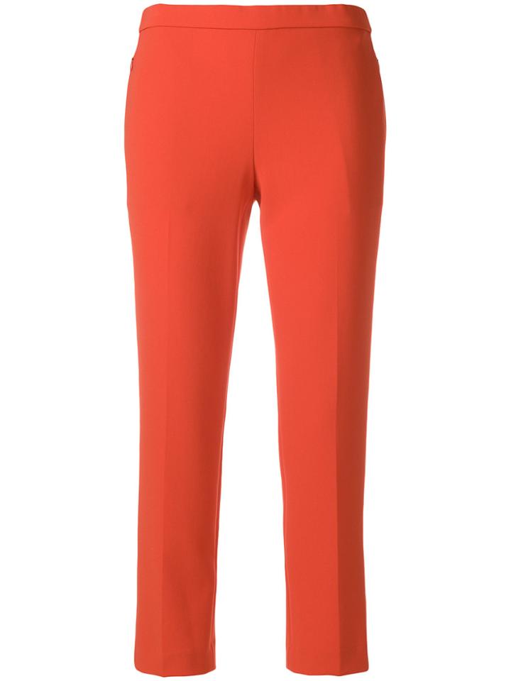 Theory Cropped Slim Trousers - Red