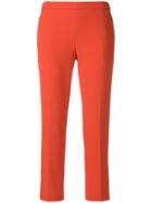 Theory Cropped Slim Trousers - Red