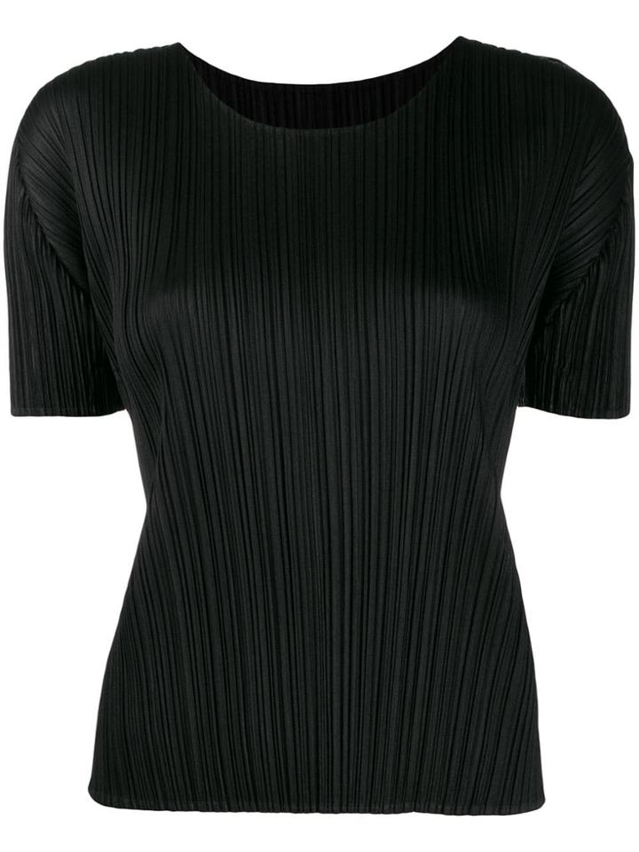 Pleats Please Issey Miyake Pleated T-shirt - Black