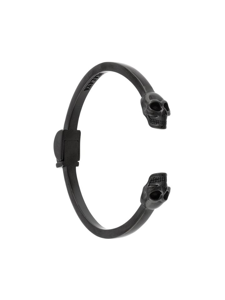 Nialaya Jewelry Skull Bangle - Black