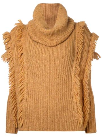 Kitx - Fringe Knit - Women - Alpaca - L, Yellow/orange, Alpaca