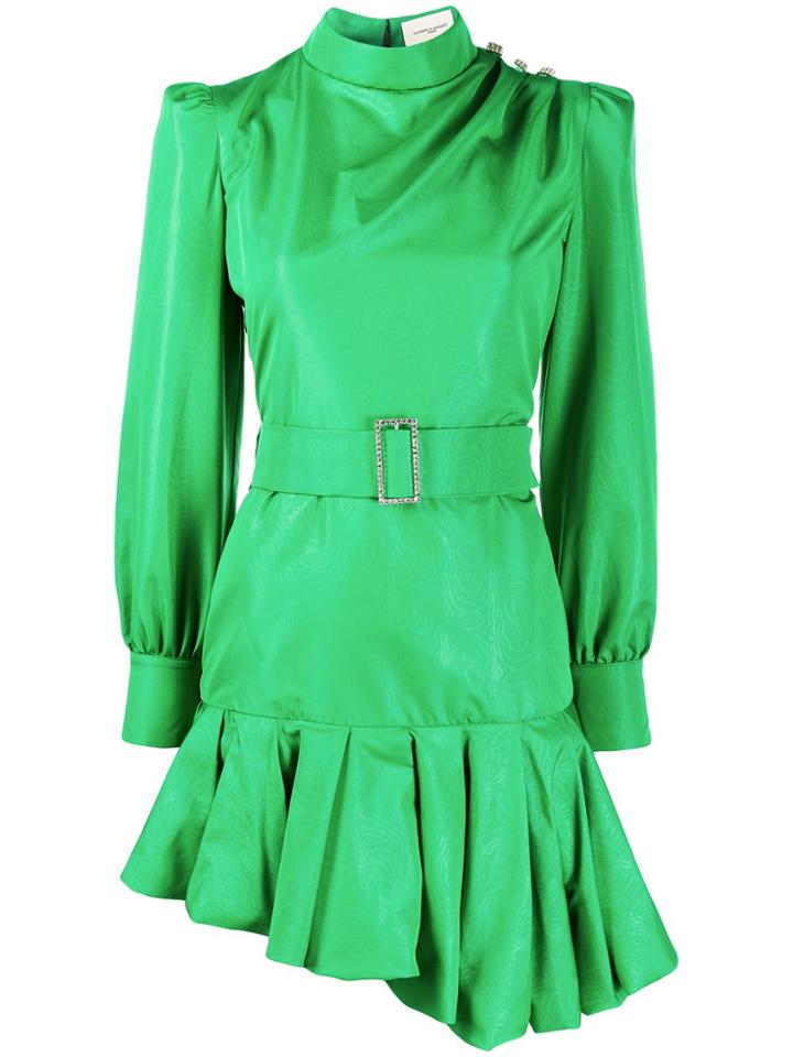 Giuseppe Di Morabito Belted Asymmetric-hem Dress - Green