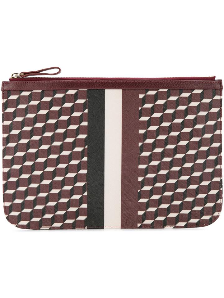 Pierre Hardy Geometric Print Clutch - Red