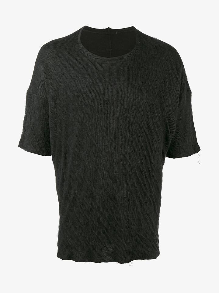 The Viridi-anne Knitted T-shirt, Men's, Size: 4, Black, Cotton/ramie