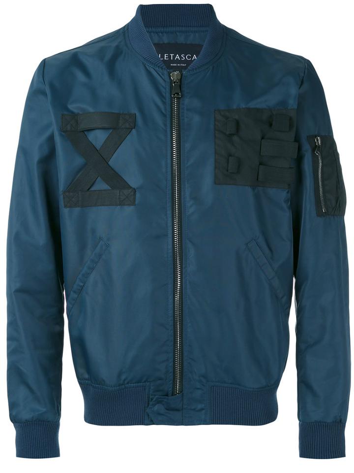 Letasca - Classic Bomber Jacket - Men - Polyester - L, Blue, Polyester