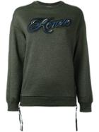 Kenzo - Kenzo Lyrics Sweatshirt - Women - Cotton/nylon/polyester - L, Green, Cotton/nylon/polyester