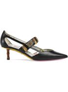 Gucci Insect Studded Strap Pumps - Black