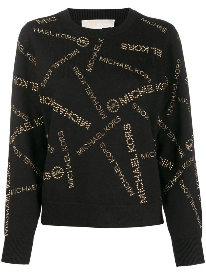 Michael Kors All-over Logo Print Sweater - Black