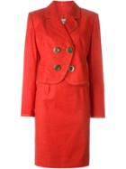 Christian Dior Vintage Jacket And Skirt Suit - Red