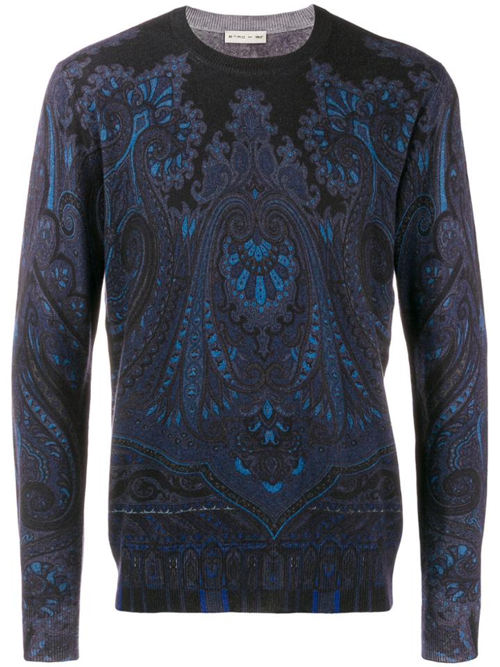 Etro Vintage Pattern Jumper - Blue