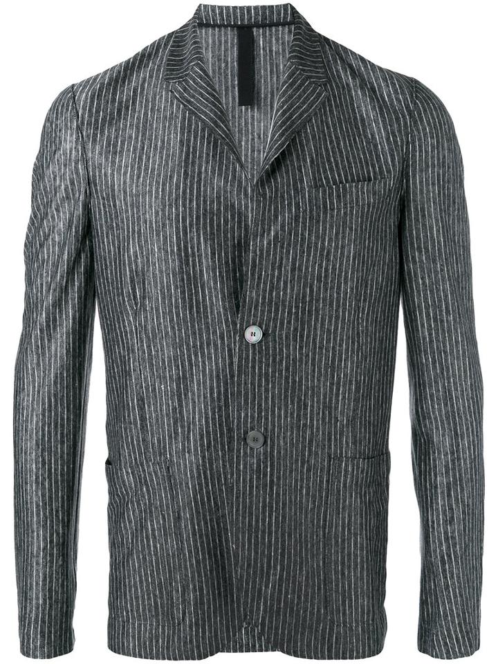 Harris Wharf London - Patch Pockets Striped Blazer - Men - Linen/flax - 48, Grey, Linen/flax