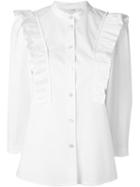 Marc Jacobs Ruffled Shirt, Women's, Size: 10, White, Cotton/spandex/elastane