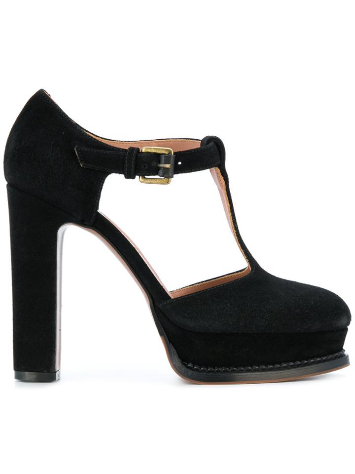 L'autre Chose T-bar Heeled Sandals - Black