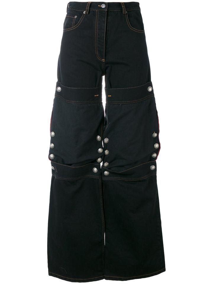 Y / Project - Stud Detail Knee Patch Jeans - Women - Cotton - 34, Blue, Cotton