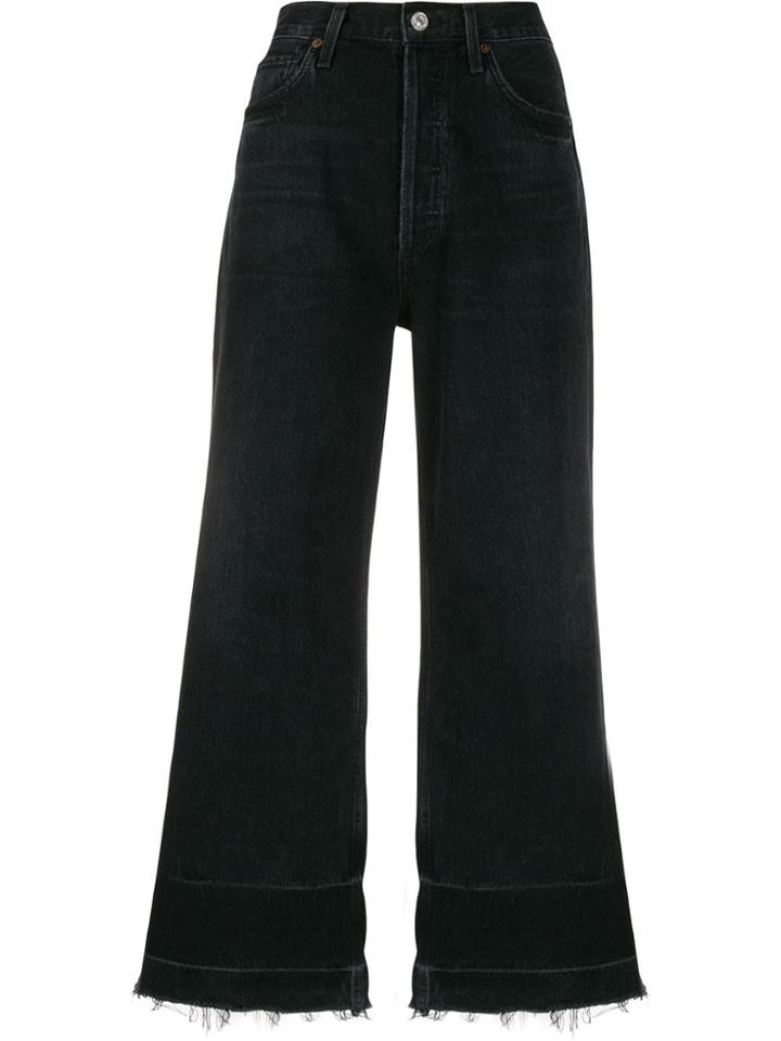 Citizens Of Humanity High Waist Cropped Jeans - Black