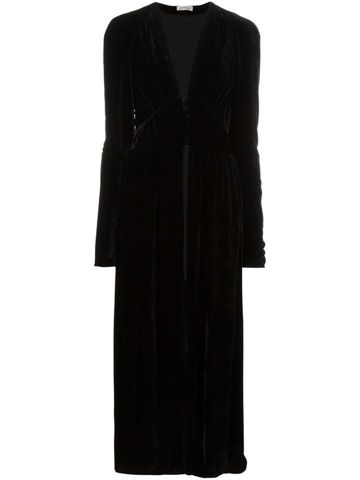 Attico Deep V-neck Dress, Women's, Size: Iv, Black, Silk/viscose