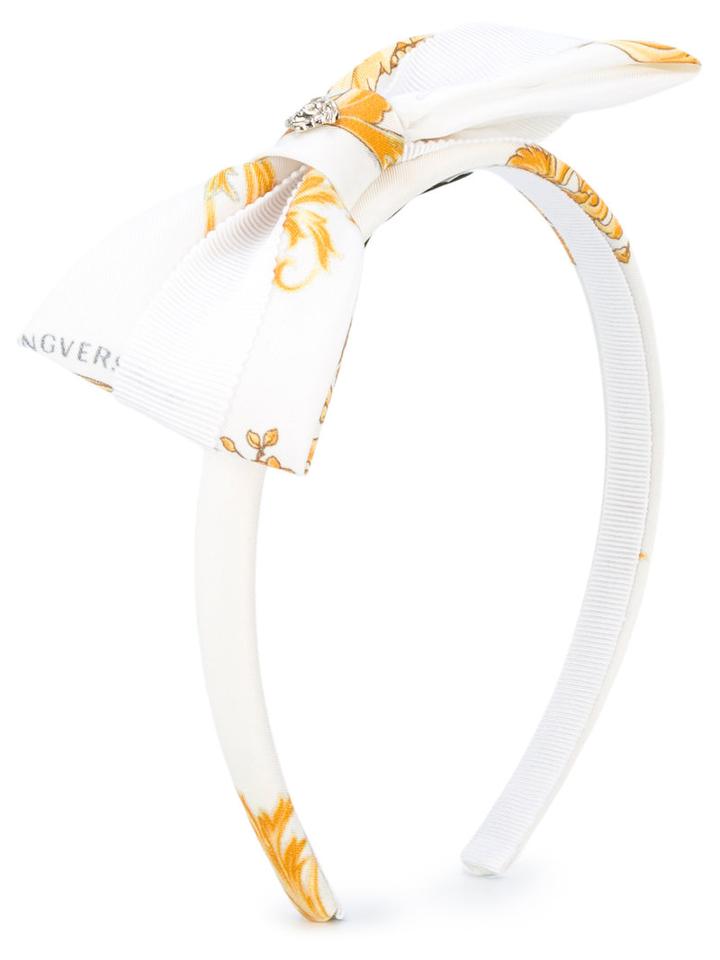 Young Versace Baroque Print Hair Band, Girl's, White