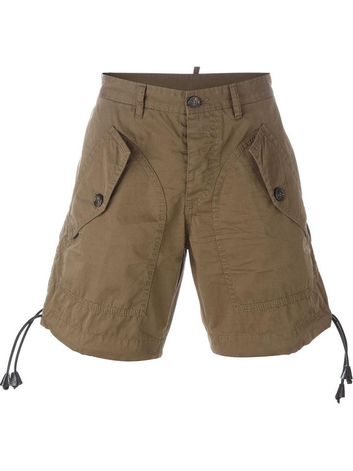 Dsquared2 Cargo Shorts, Men's, Size: 46, Brown, Cotton/acrylic/leather