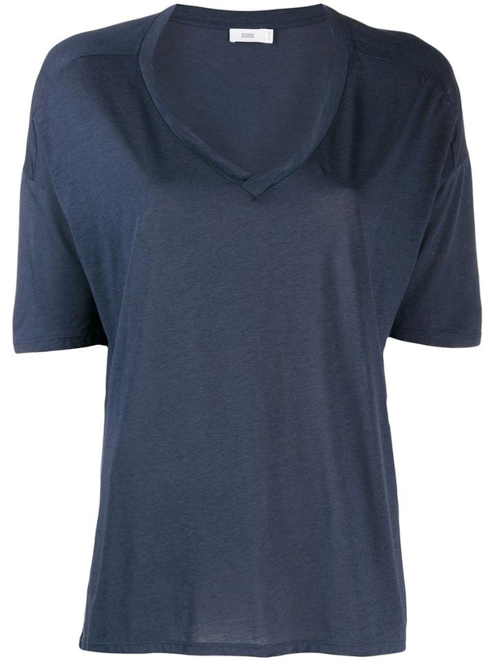 Closed Short-sleeve Flared T-shirt - Blue