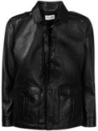 Saint Laurent Safari Dress Lace-front Jacket - Black