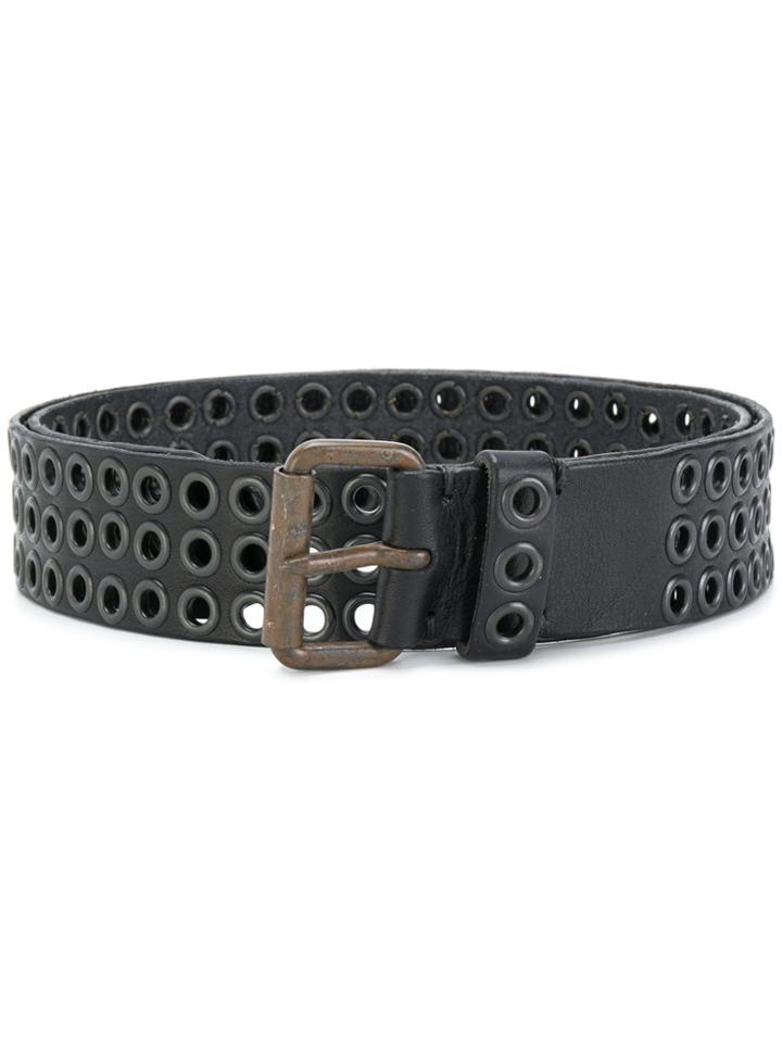 Riccardo Forconi Ring Stud Belt - Black