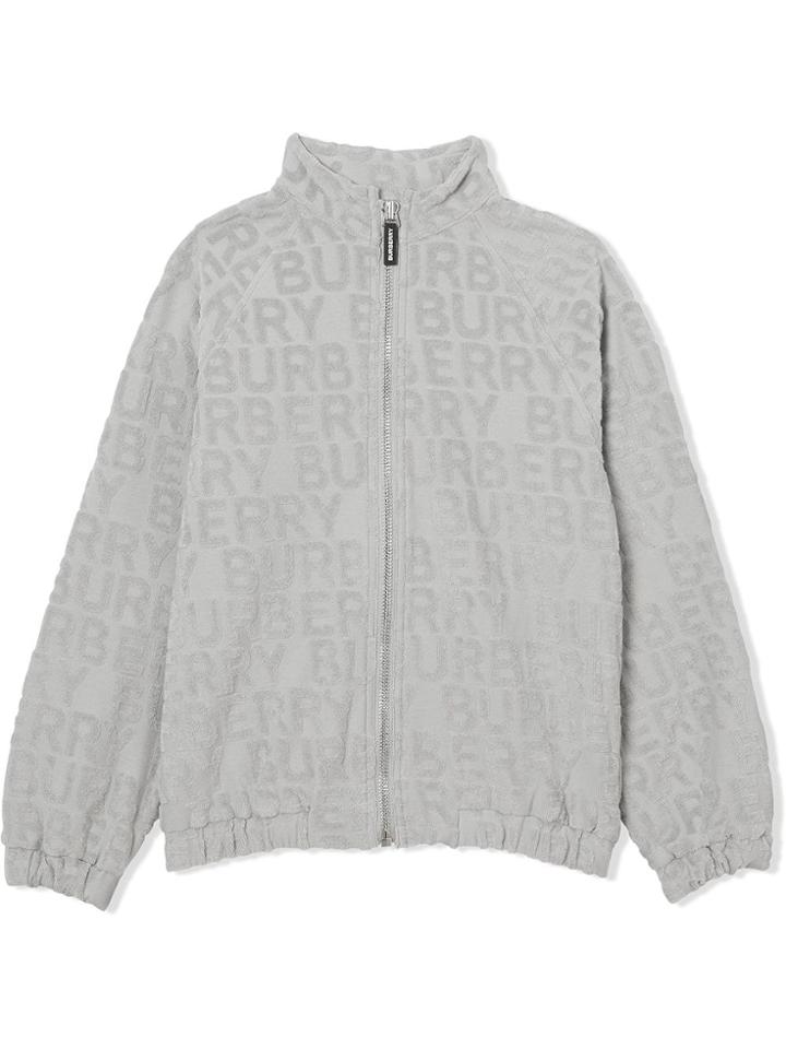 Burberry Kids Teen Logo Towelling Jacket - Grey
