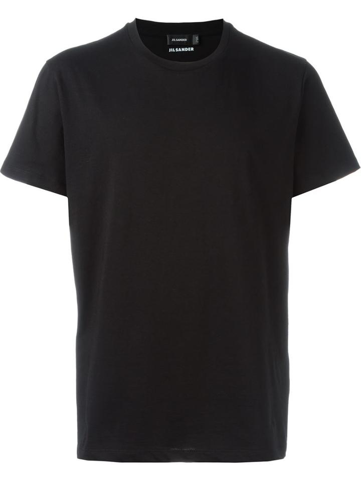 Jil Sander Round Neck T-shirt, Men's, Size: L, Black, Cotton