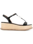 Emporio Armani T-bar Flatform Sandals - Black