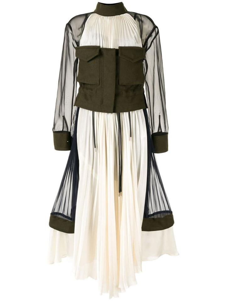 Sacai Colourblock Panelled Dress - Yellow