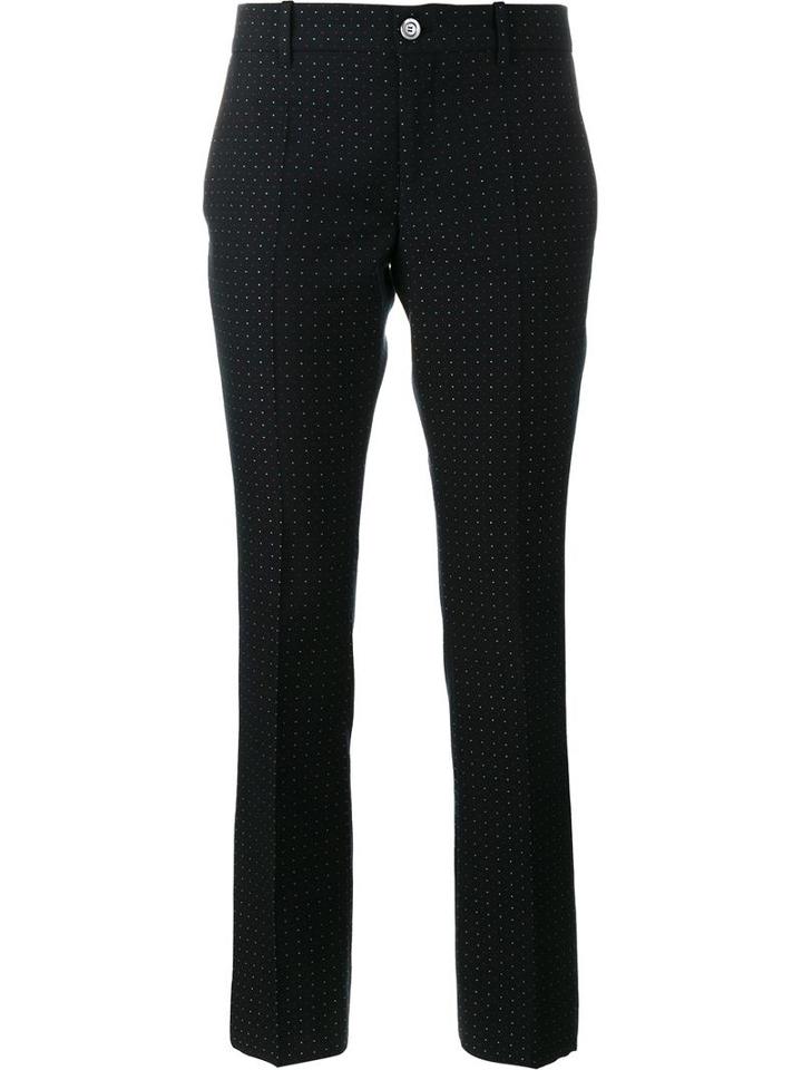 Gucci Polka Dot Trousers, Women's, Size: 42, Blue, Wool/cotton/viscose/polyester
