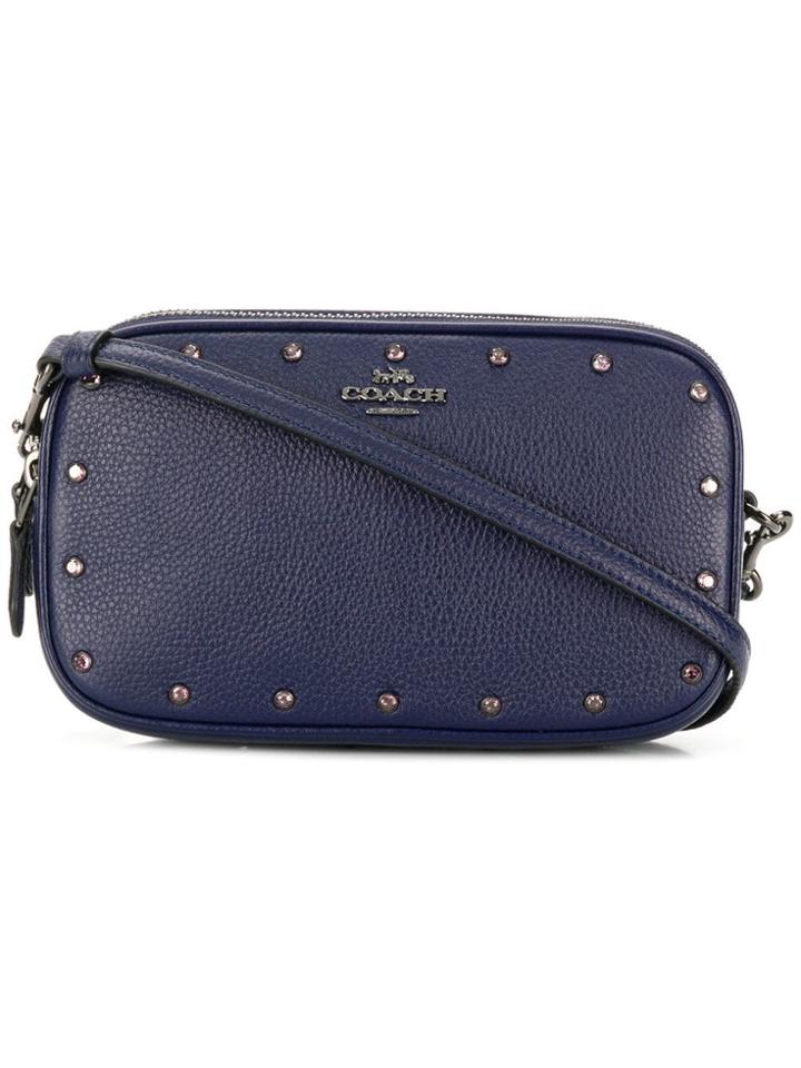 Coach Crossbody Clutch With Rainbow Rivets - Blue