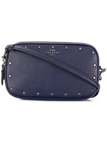 Coach Crossbody Clutch With Rainbow Rivets - Blue