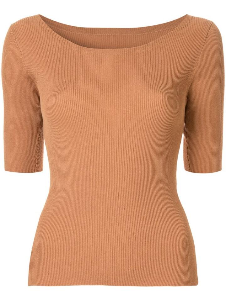 Tomorrowland Ribbed Knit Sweater - Brown