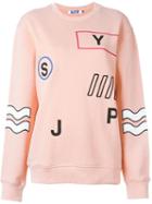 Steve J & Yoni P Embroidered Details Sweatshirt, Women's, Size: L, Pink/purple, Cotton