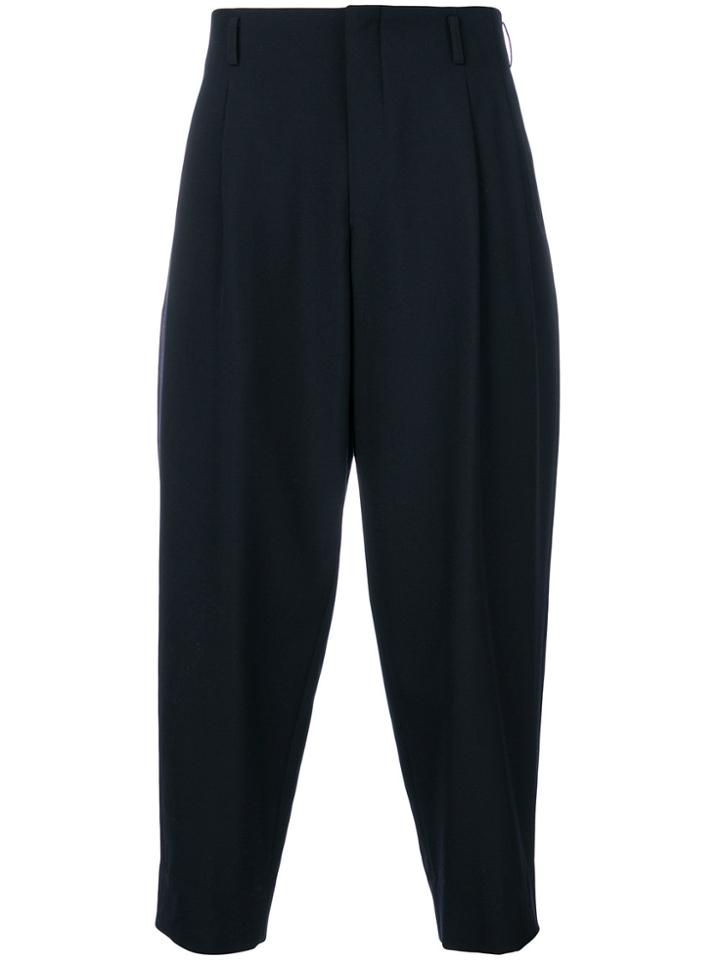Comme Des Garçons Homme Plus Cropped Tailored Trousers - Blue