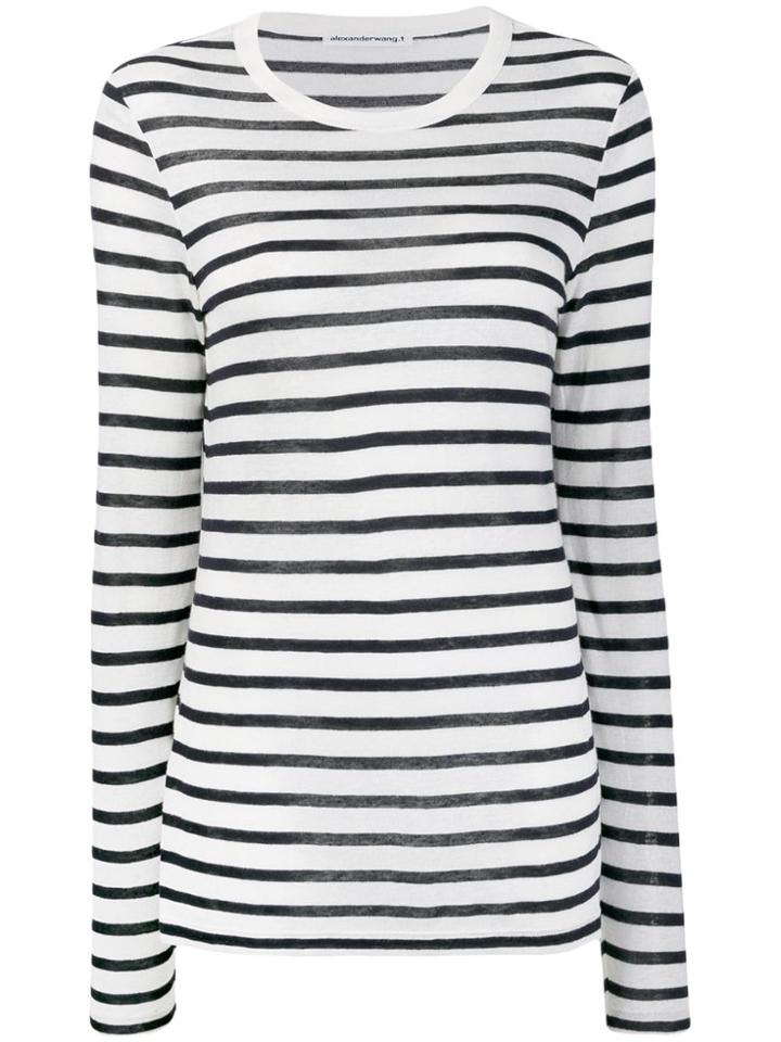 Alexander Wang Striped Long-sleeve Top - White