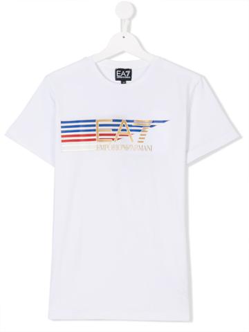 Ea7 Kids Teen Logo Print T-shirt - White
