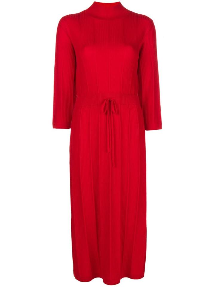 A.p.c. Vivianne Ribbed Midi Dress - Red