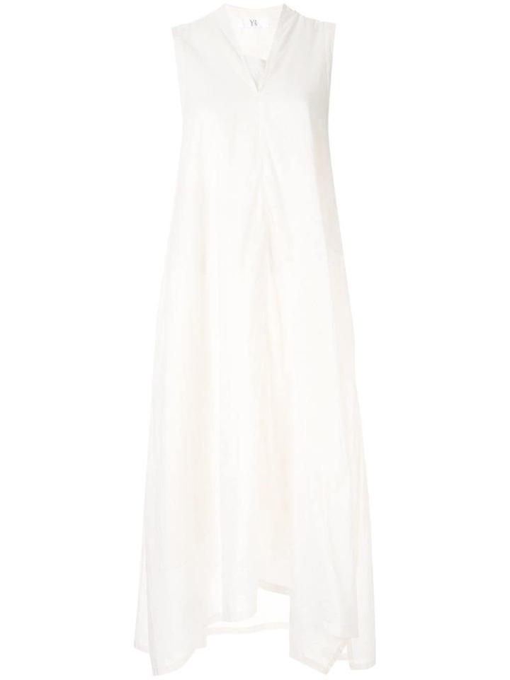 Y's Flared Midi Dress - White