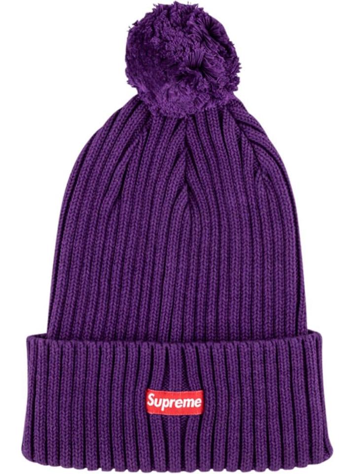 Supreme Ribbed Beanie Hat - Purple
