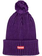 Supreme Ribbed Beanie Hat - Purple