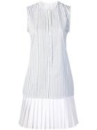 Victoria Beckham Striped Layered Dress - White