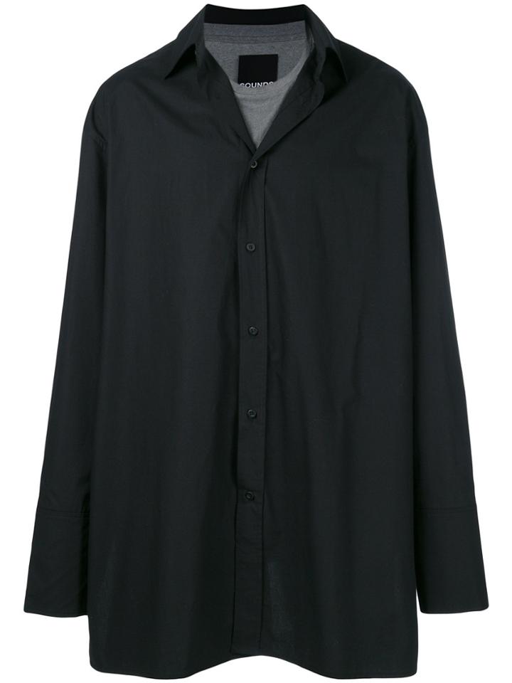 Bmuet(te) Long-line Button Shirt - Black