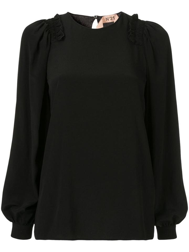 No21 Ruffle Details Blouse - Black