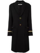 Givenchy Long Military Style Coat, Women's, Size: 38, Black, Wool/viscose/silk