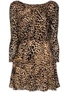 Rixo Clarice Leopard Print Mini Dress - Brown