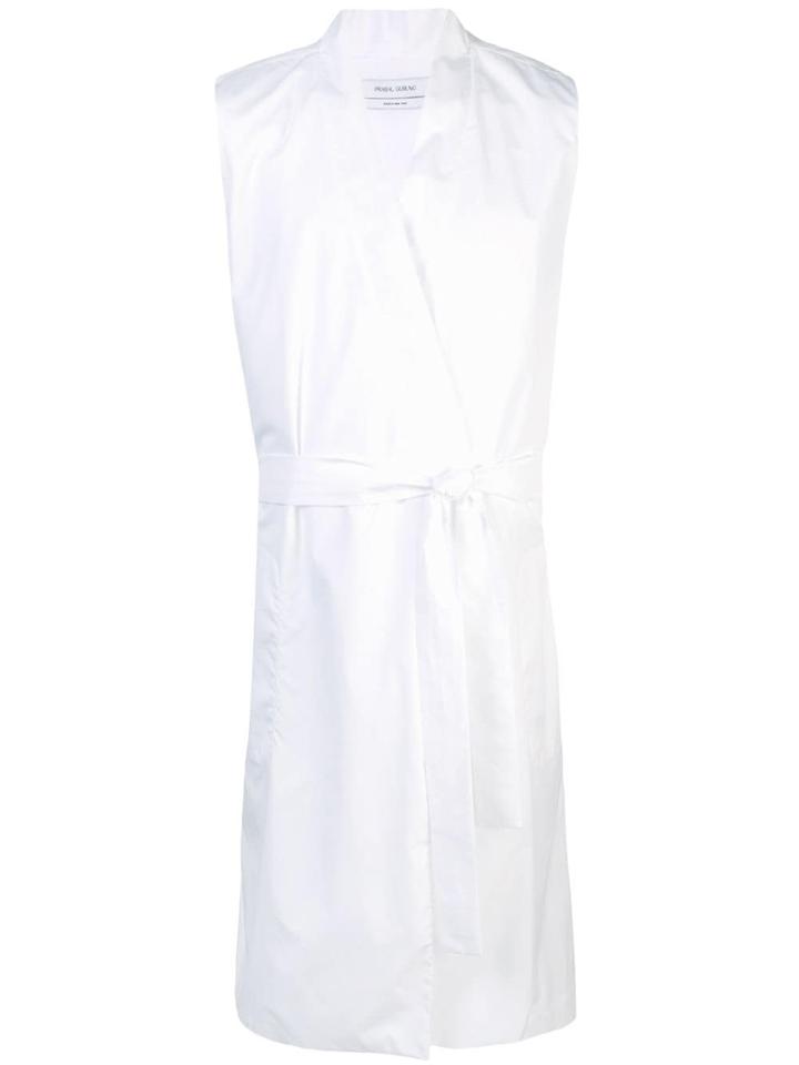 Prabal Gurung Sleeveless Long Wrap Gilet - White