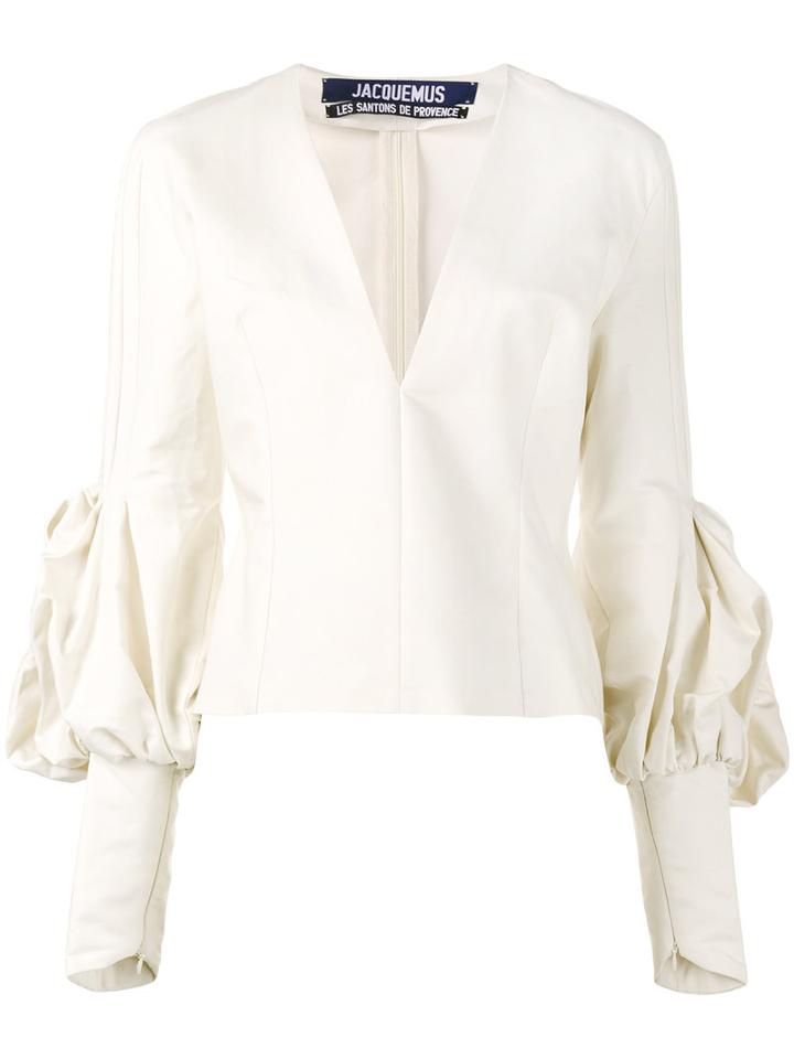Jacquemus - V-neck Fitted Blouse - Women - Cotton - 34, Women's, White, Cotton